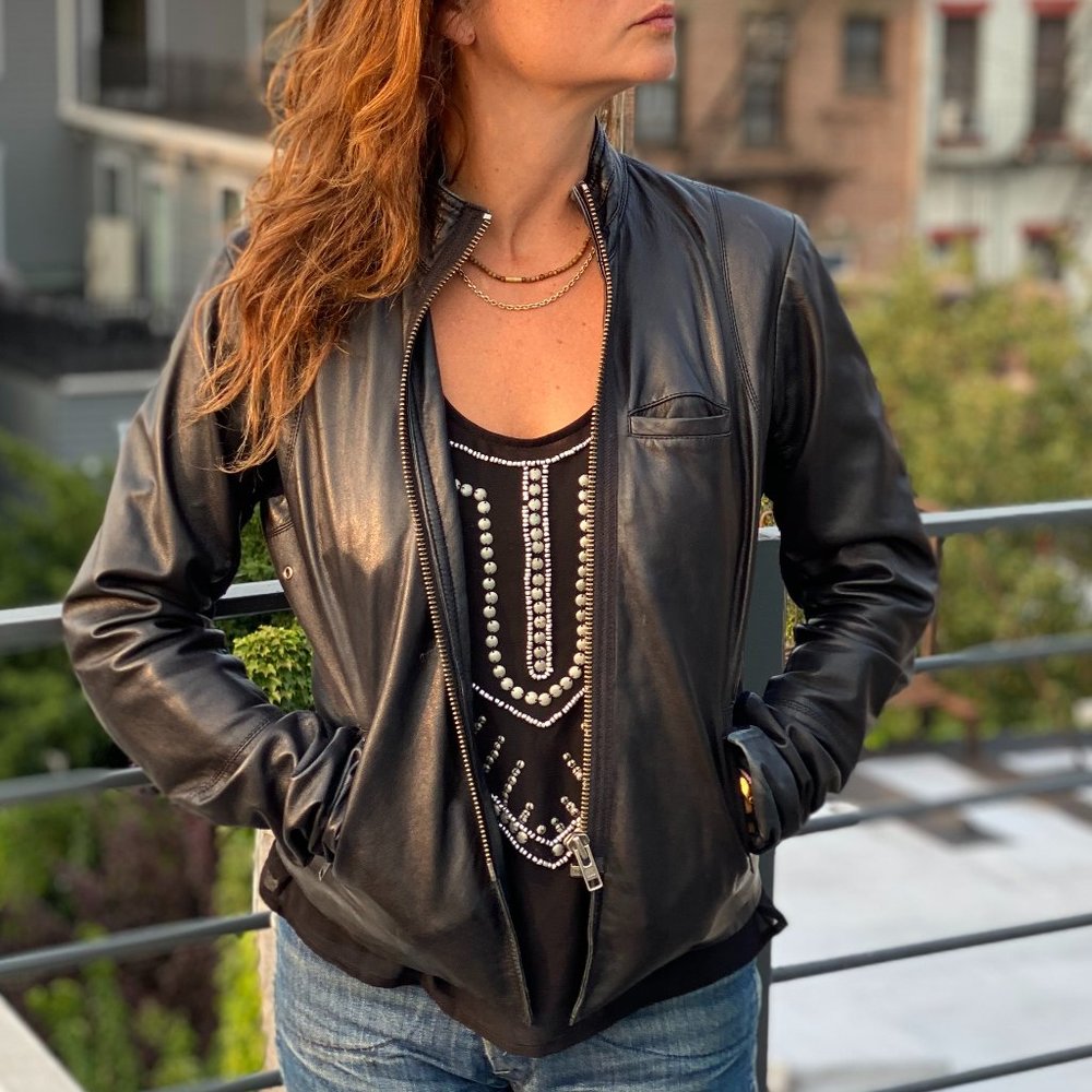 Vintage Veda Black Leather Jacket